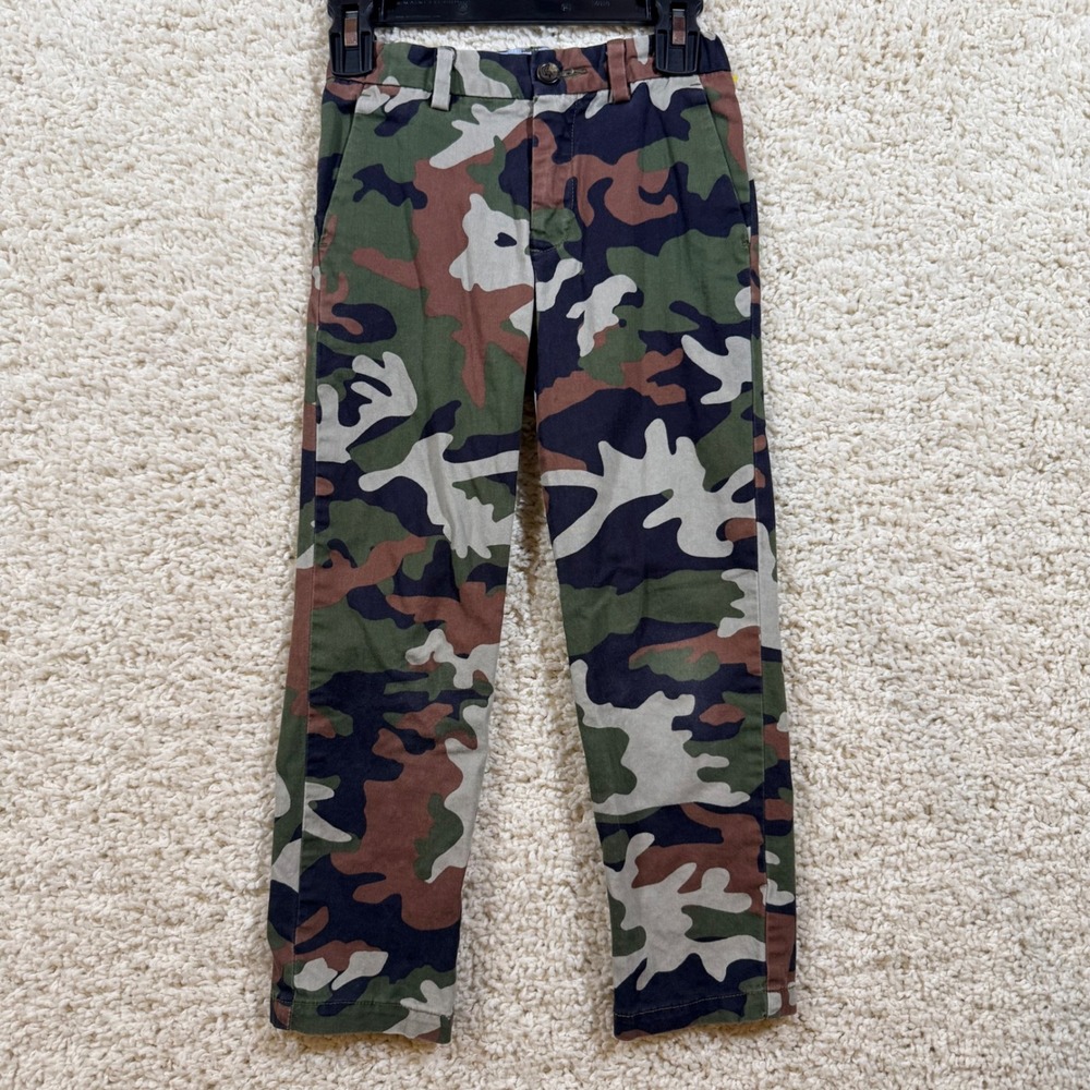 Polo Ralph Lauren Boys Camouflage Chino Pants 5 Green Camo Slim Trousers
